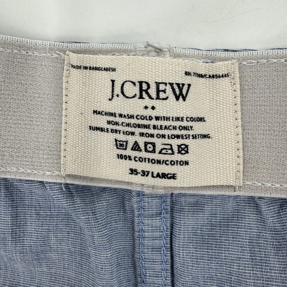 J. Crew Mens Large Blue Chambray Button‎ Fly Boxer Underwear Pajama Lounge 35-37